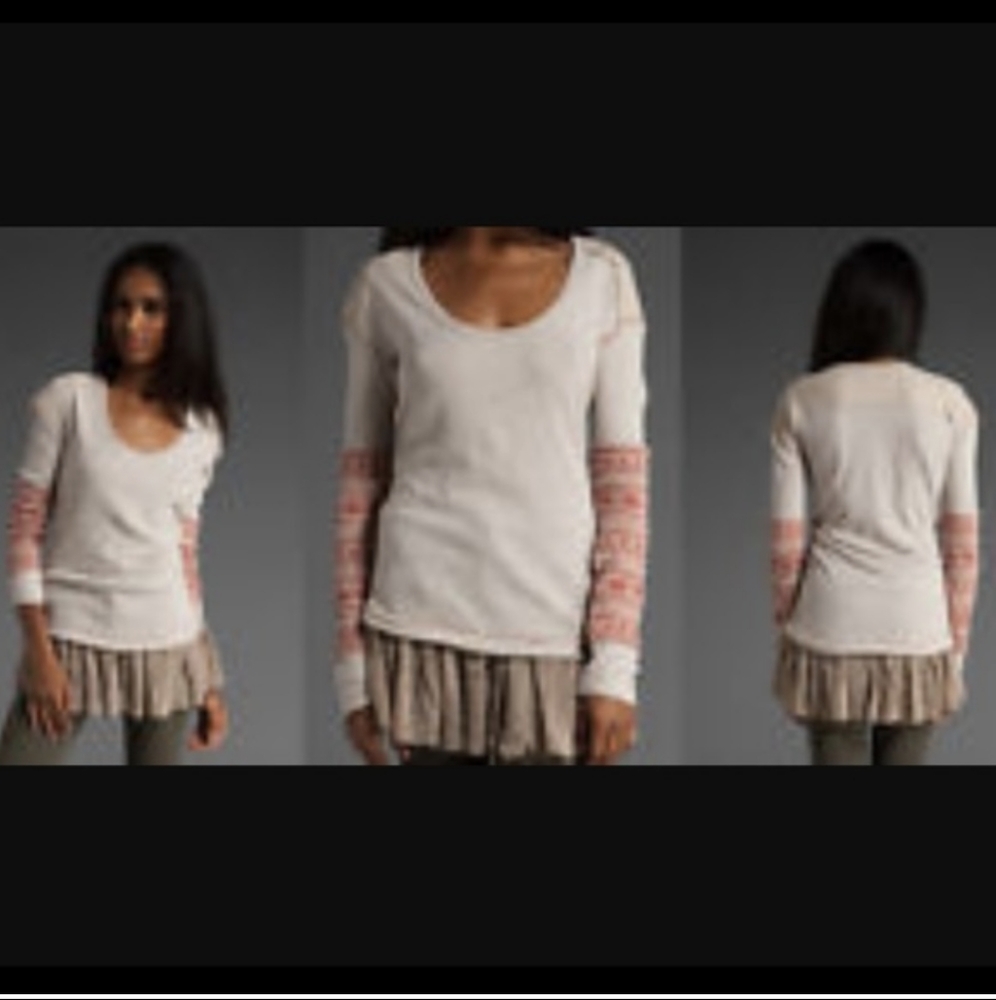 NWT Free People Claire's Snowflake Ruffle Therm BFF Wool Tunic Longsleeve